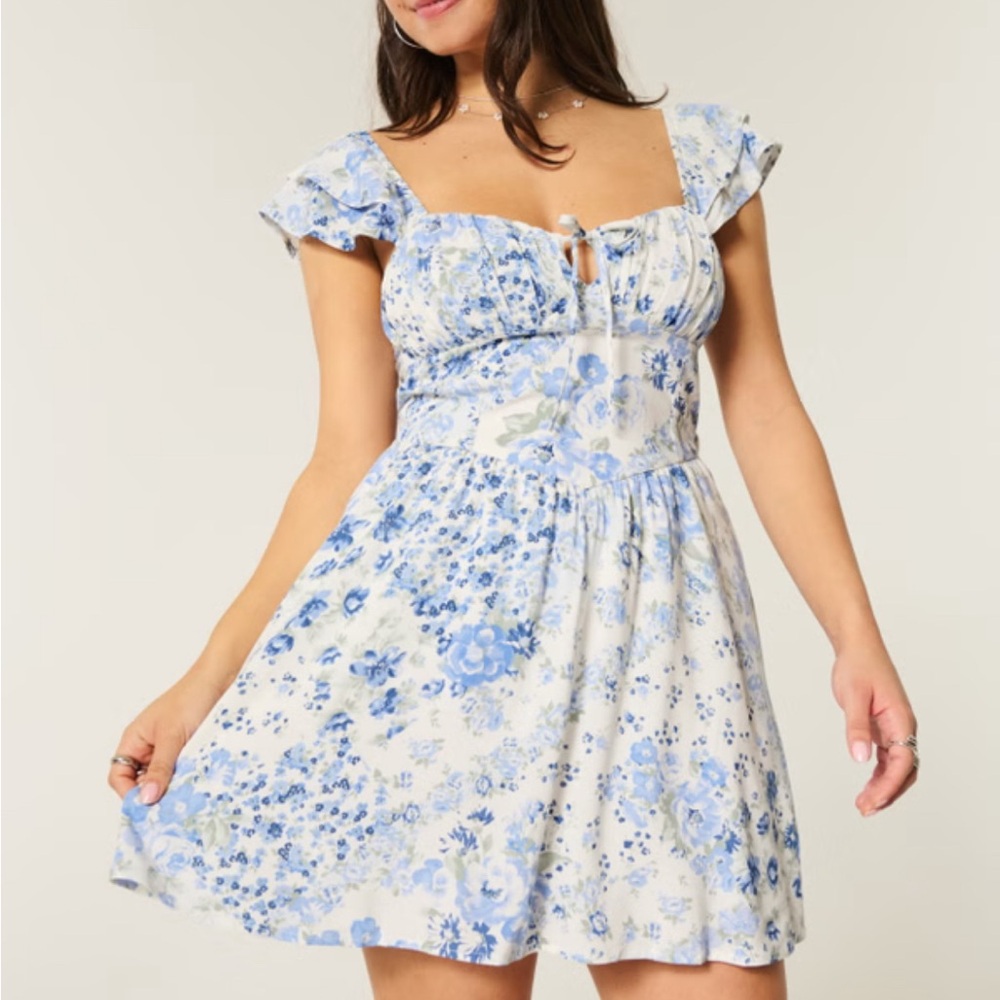 Hollister Blue Floral Jumpsuit
